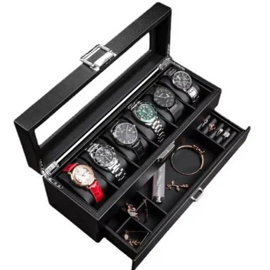 Elegant,12 Slot Watch Box Organizer with Lock | Premium Watc