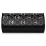 MOZSLY Watch Roll Travel Case 3 Slots - Black Retro Prints