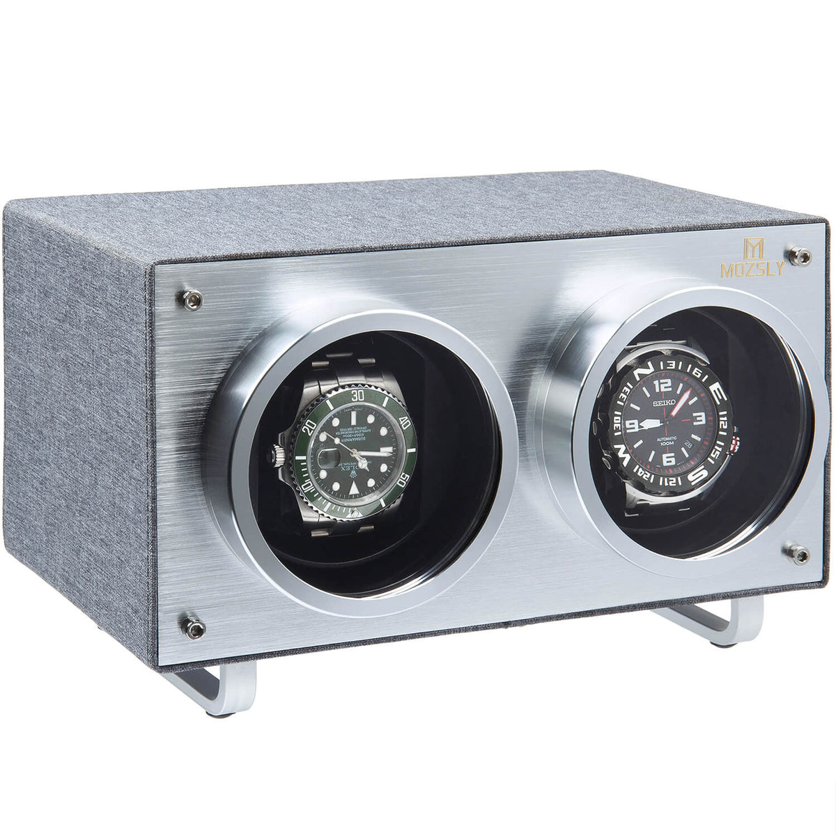 MOZSLY® Double Watch Winder - Gray  Polyester_01