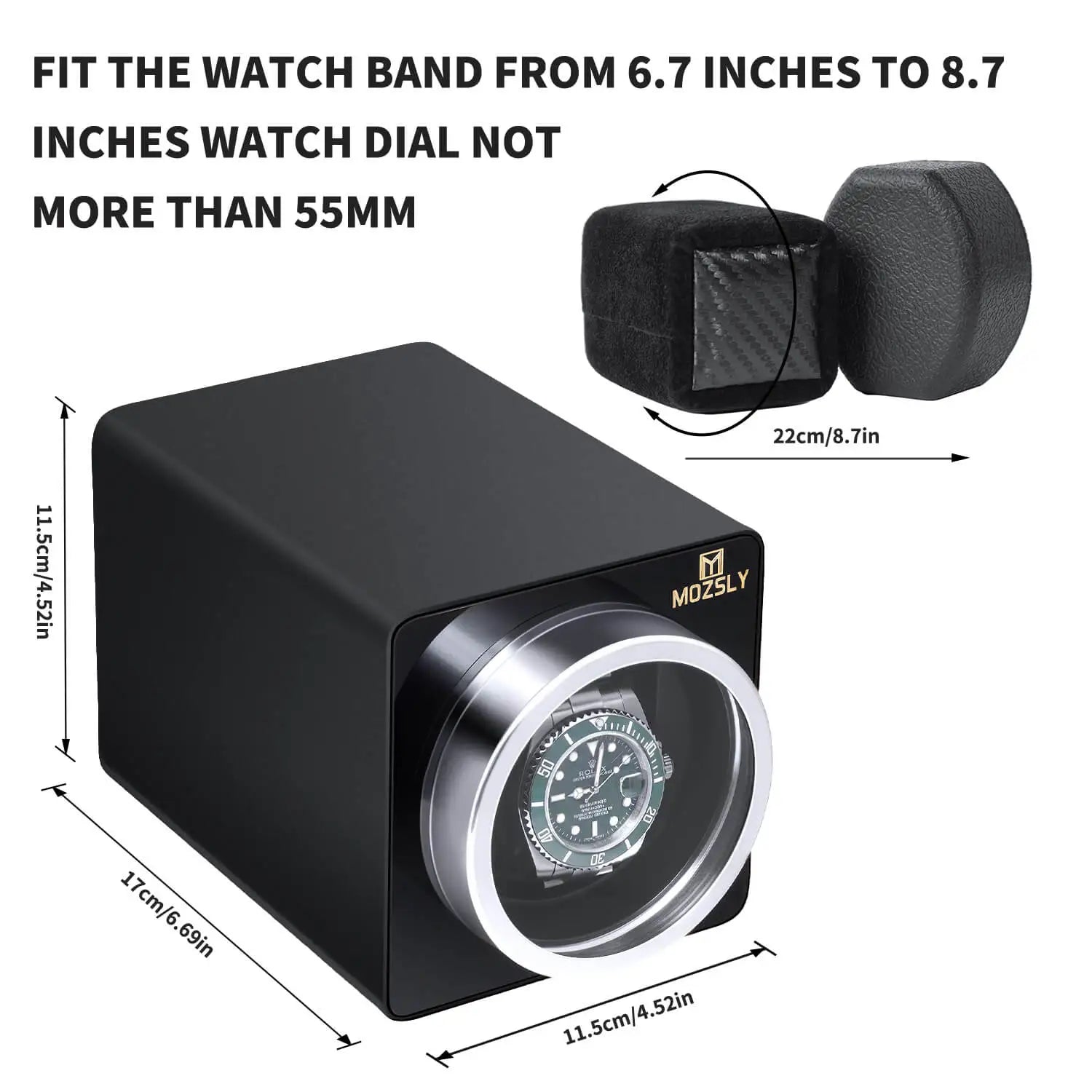 MOZSLY® Single Watch Winder - Space metal Black_02