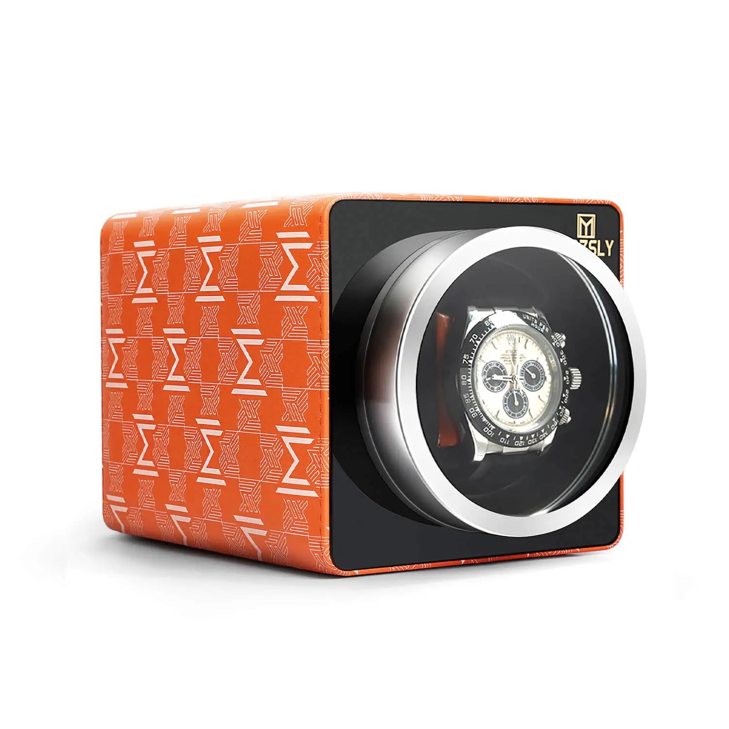 MOZSLY_Single_Watch_Winder_-_Orange_Retro_Prints_01