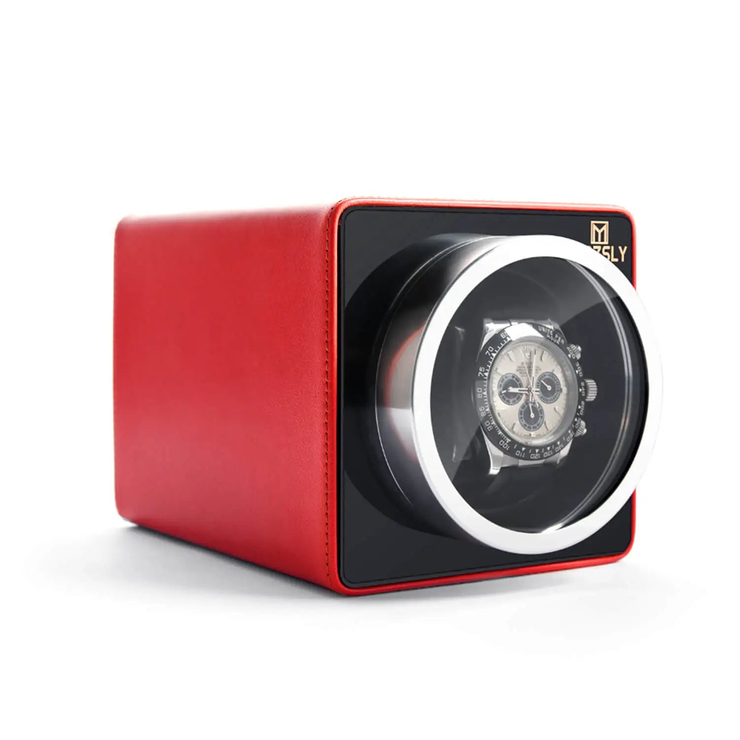 MOZSLY® Single Watch Winder - Red Leather